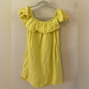 Tommy Bahama Linen-Blend Off-The-Shoulder Yellow Dress